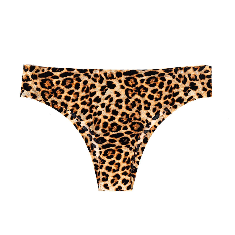 WarmSteps 3Pcs/Set Sexy Leopard Thongs Women's Panties Thongs 2024 New Female Underwear Seamless Printed Panties Ice Silk Briefs - Matrix Studios