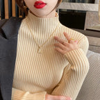 Winter Long Sleeve Mock Neck Knitted Women Sweater Pullover Slim Knit Sweater Women Tops Blusas Mujer De Moda 2024 Blusa J995 - Matrix Studios
