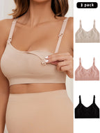 3 Piece Set Of Women'S Breastfeeding Underwear Comfortable Without Steel Rings And Anti Sagging Gathering Breastfeeding Bra - Matrix Studios