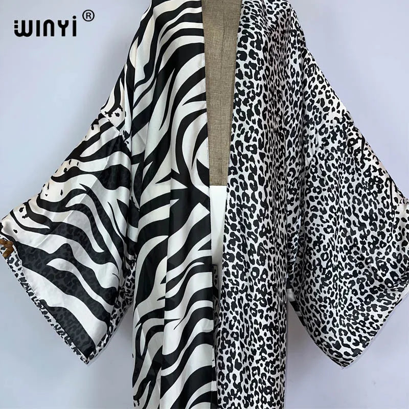 WINYI Kimono Africa Print Kaftans Beach Wear Cover-Ups Elegant Cardigan Sexy Holiday Beach Outfits for Women Vestidos Swimwear - Matrix Studios