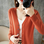2026 New V-Neck Temperament Small Fragrant Wind Women Loose Sweater Coat Special Offer Cardigan ZHI D035 - Matrix Studios