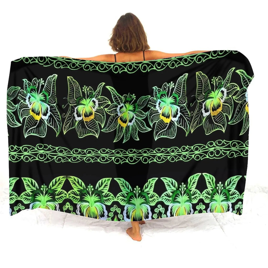 Tax Free Retro Tribal Ethnic Polynesian Women Seaside Sexy Style Sarong Soft And Comfortable Fabric Samoan Pattern Print Design - Matrix Studios