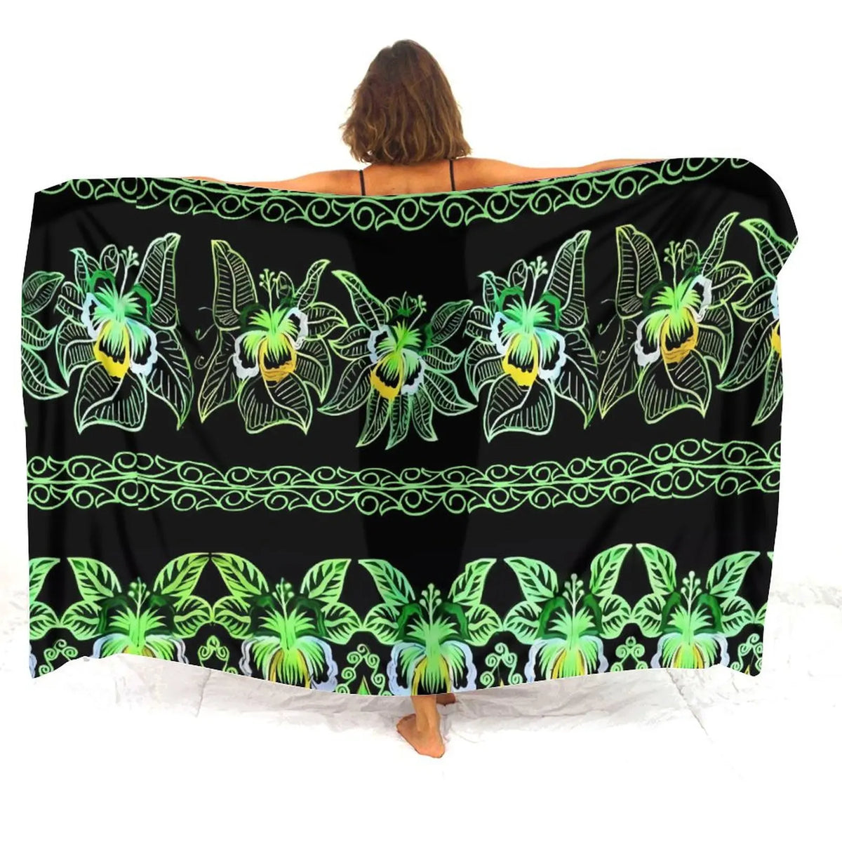 Tax Free Retro Tribal Ethnic Polynesian Women Seaside Sexy Style Sarong Soft And Comfortable Fabric Samoan Pattern Print Design - Matrix Studios