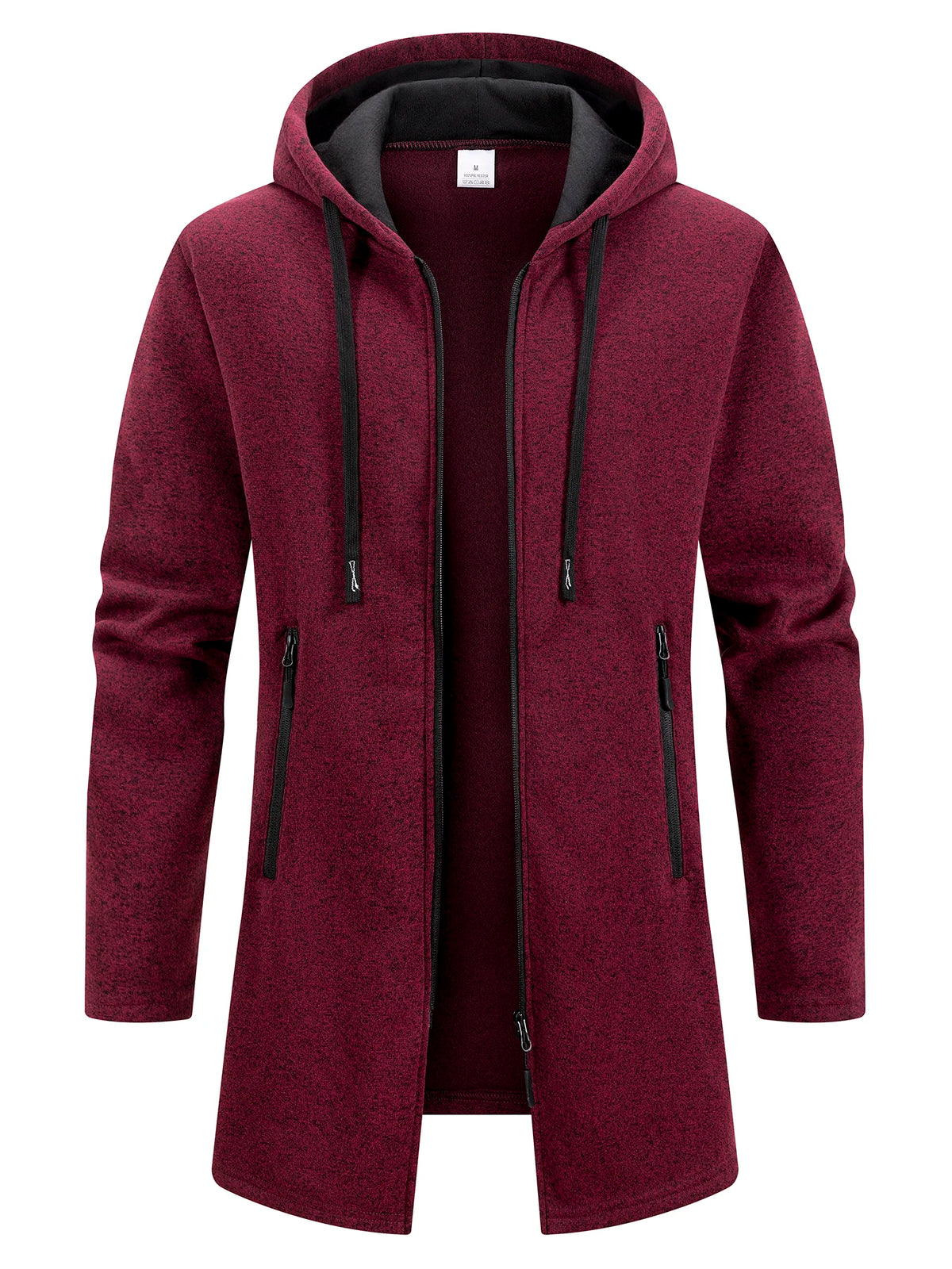Men's Retro Zipper Jacket Mid Length Windbreaker Spring Autumn Winter Fleece Warm Jackets Fashion Casual Patchwork Yarn Coat - Matrix Studios