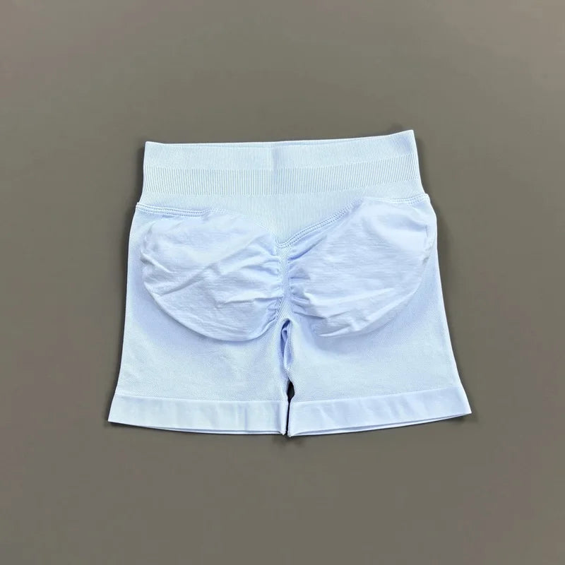 HISTELLO Gym Shorts 4.5" Women Fitness Sports Biker Shorts Low Waist Running Pants Workout Scrunch Butt Yoga Seamless Leggings - Matrix-studios.com
