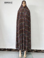 6XL  Muslim Womens Hooded Abaya African Sleeveless Prayer Garment Kaftan Dress With Hijab Floral Dubai Saudi Robe Ramadan - Matrix-studios.com