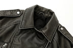 2025New Coal graysty le Women's washed leather jacket with belt, short coat with downgraded zipper and vintage lapel jacket - Matrix Studios