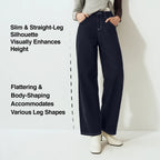 Semir Jeans Women Wide Leg Fleece Lined Comfortable High Waist Winter 2025 New Floor-Length Pants with Leg-Elongating Effect - Matrix-studios.com