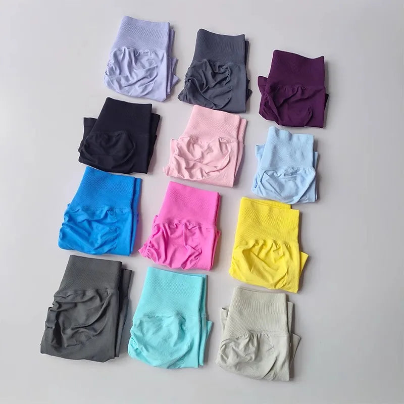 Peach Buttock Lifting Three-point Shorts Summer High Waisted Yoga Shorts Fashionable and Sexy Running Fitness Pants Solid Color - Matrix Studios