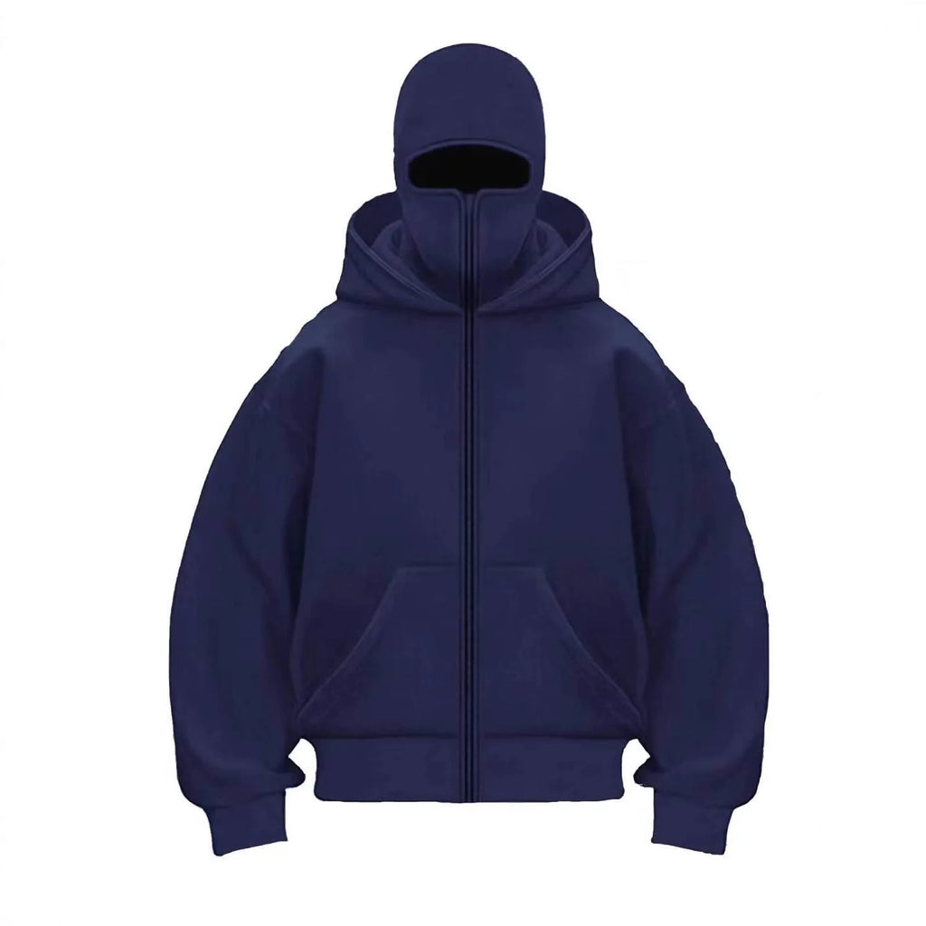 2025 Autumn Men Balaclava Y2K Gothic Harajuku Winter New Item Double Hooded Sweatshirt Men's Hooded Mask Zipper Sportswear Women - Matrix Studios