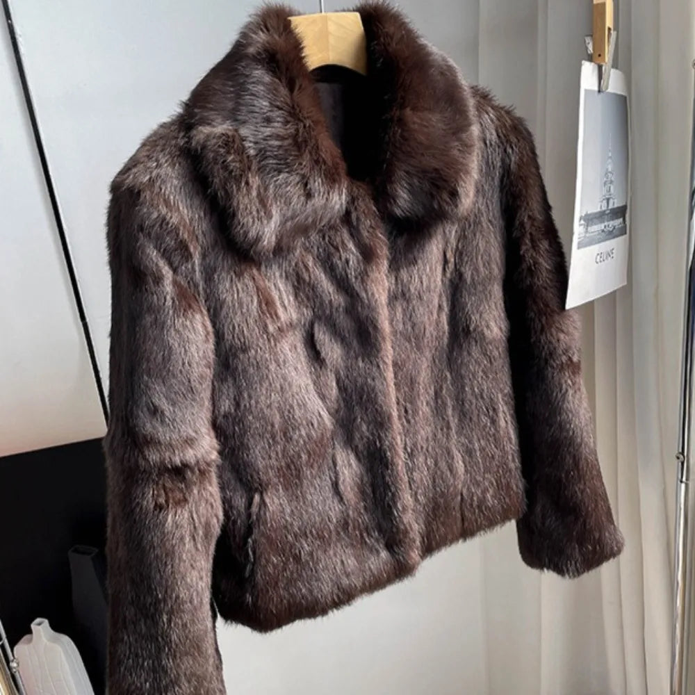 Natural Rabbit Fur Coat Women Autumn Winter Jacket Real Leather and Fur Women's Clothing Female Outerwears 2025 Real Fur Lady - Matrix Studios