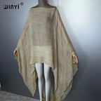 WINYI Dress Beachwear Top Beach Cover Up Kaftan Maxi Dresses Top Woman Abaya Dubai Luxury Muslim Woman Beach Outfits - Matrix Studios