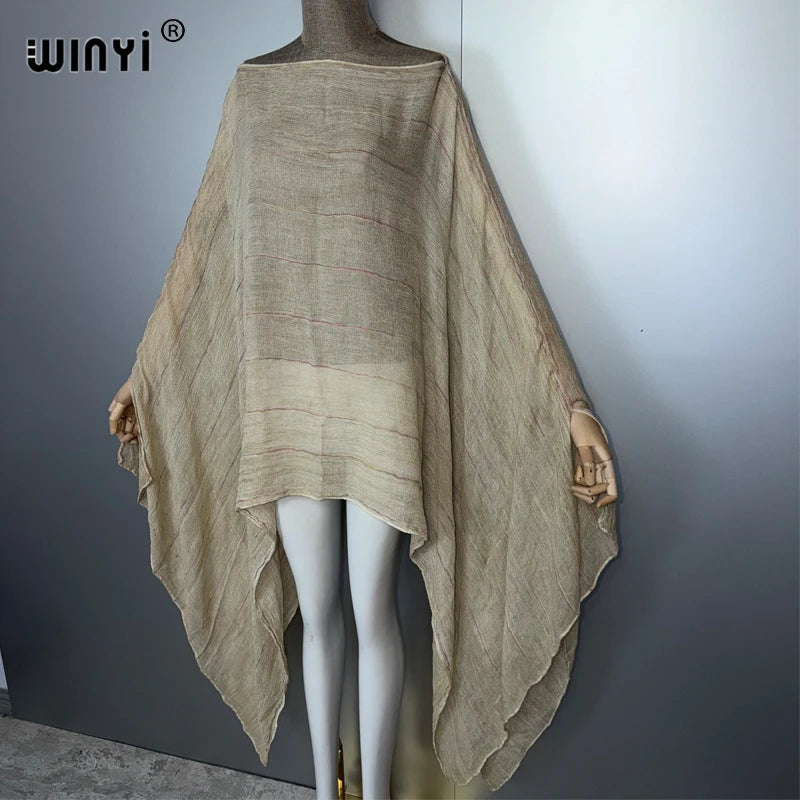 WINYI Dress Beachwear Top Beach Cover Up Kaftan Maxi Dresses Top Woman Abaya Dubai Luxury Muslim Woman Beach Outfits - Matrix Studios