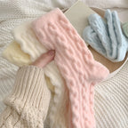 Warm Women's Socks New Winter Japanese Fashion Solid Color Fluffy Socks For Girls Home Thick Cute Floor Socks Kawaii Autumn Soft - Matrix Studios