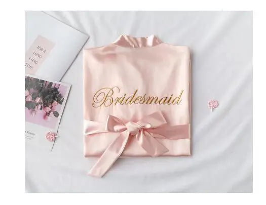Wedding Bride Bridesmaid Robe Dressing Gown Sexy Women Bathrobe Nightgown Short Sleepwear Casual Flower Kimono Geisha M L XL - Matrix-studios.com