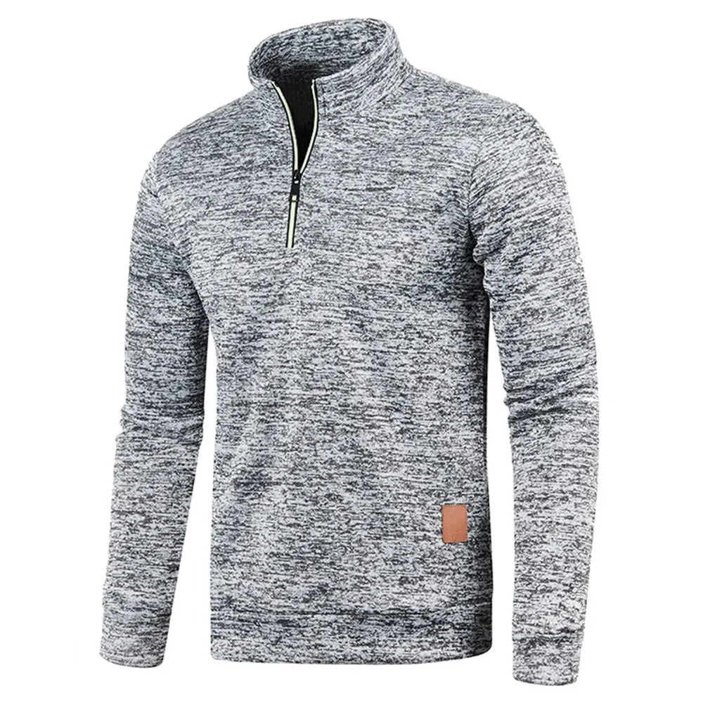 Men's Sweatshirts Half Zipper Pullover Male Long Sleeve Flleece Sweater Standcollar Snowflakes Hoodies Men Clothes - Matrix Studios