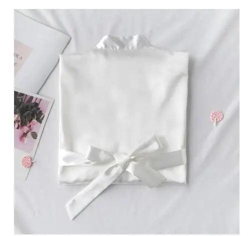 Wedding Bride Bridesmaid Robe Dressing Gown Sexy Women Bathrobe Nightgown Short Sleepwear Casual Flower Kimono Geisha M L XL - Matrix-studios.com