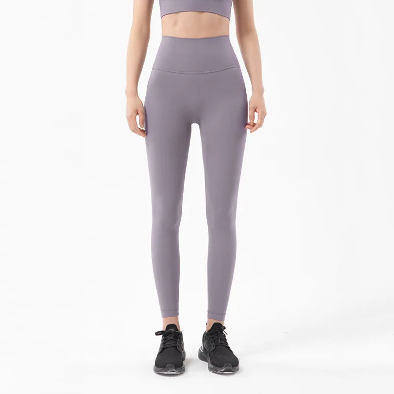 SOISOU Nylon Yoga Pants Gym Leggings Women Girl Fitness Soft Tights High Waist Elastic Breathable No T Line Sports Pants - Matrix-studios.com
