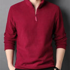 Autumn Winter New Warm Polo Shirts Men's Lamb Wool Sweatshirt Standing Neck Half Zip Long Sleeve Fashion Versatile Men Tees Tops - Matrix Studios