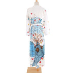 Bird Flower Print Kaftans for Woman Tunicas Femininas Beach Cover Up 2026 Summer Maxi Beach Wear Outfits Kaftan Dresses Womens - Matrix Studios