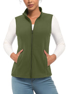 TACVASEN Fleese Sleeveless Vests Womens Fall Winter Thermal Hiking Golf Waistcoats Soft Casual Outerwear Zip Jackets 4 Pockets - Matrix Studios