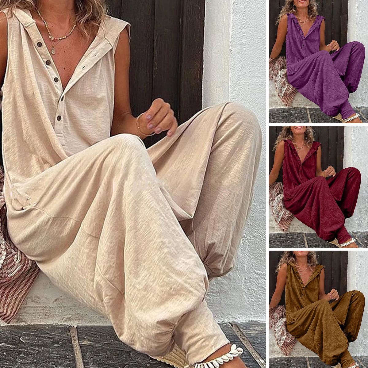 High Quality 2023 Spring Autumn Casual Women's Fashion Cotton Overalls Bohemian Stripe Casual Overalls - Matrix Studios