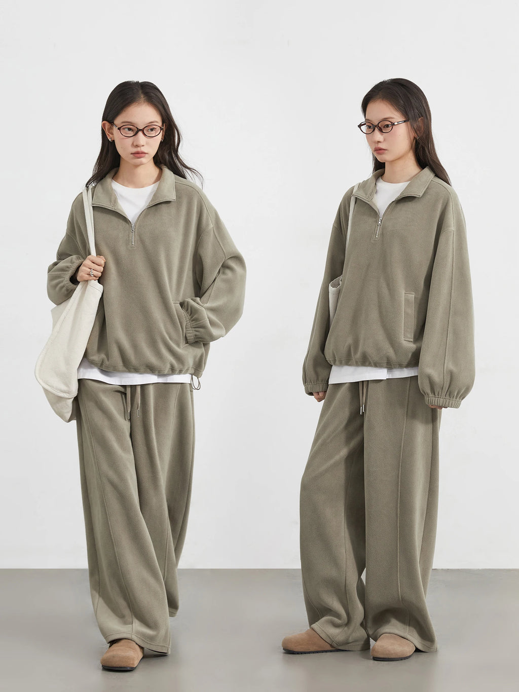 CHIC VEN Women Sweatsuit Loose Casual New Granular Velvet Stand Collar Female Top Pants Set for Woman Sport Autumn Winter 2025 - Matrix-studios.com