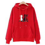 2024 Autumn Hoodie Women's Casual Hooded Sweatshirt Creative Hoodie Matching Streetwear Cute Cat Pattern Monogram Hoodie CYXX077 - Matrix Studios