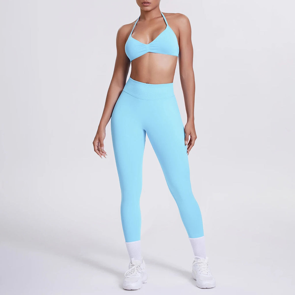 Women 2pcs Patchwork Sport Yoga Suit Training Sleeveless Sport Gym Tops Tummy Control Slimming Booty Leggings Yoga Suit Sports - Matrix-studios.com