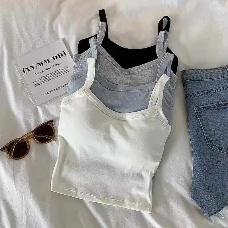 Crop Top Women Sexy Sleeveless Tops Fashion Female Underwear Lady's Camisole Girl Basic T-shirt Vest Lingerie Bras Tube Tops Hot - Matrix-studios.com