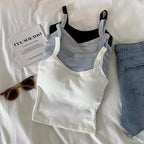 Crop Top Women Sexy Sleeveless Tops Fashion Female Underwear Lady's Camisole Girl Basic T-shirt Vest Lingerie Bras Tube Tops Hot - Matrix-studios.com
