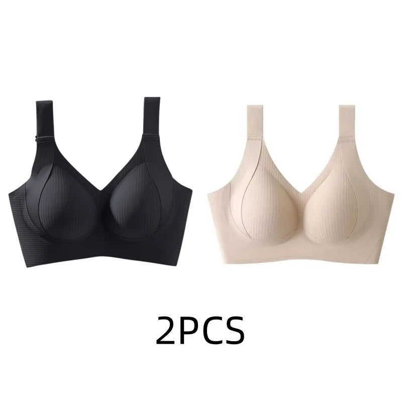 1/2PCS Women's Seamless Underwear, Thin Style, Large Breasts, Small Breasts, No Wires, Pull-up And Anti-sagging Large Size Bra - Matrix Studios