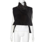 Chic Turtleneck Fur Vest Women All-matching Solid Sleeveless Fluffy Cozy Vests Female 2025 Autumn Winter Lady Layering New - Matrix Studios