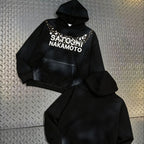 SATOSHI Hoodies Pullover 26ss Vintage Embroidery Leather Pattern Glittering Diamond Print Men's Hooded Hip Hop Style Sweatshirts - Matrix-studios.com