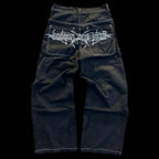2025 New Prints Jeans Men Streetwear Baggy Wide Leg Jeans Korean Fashion Drapes Straight Casual Loose Denim Cargo Pants - Matrix Studios