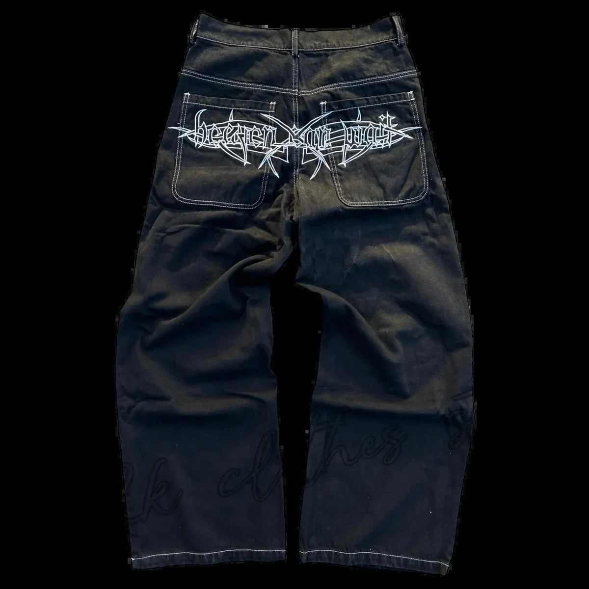 2025 New Prints Jeans Men Streetwear Baggy Wide Leg Jeans Korean Fashion Drapes Straight Casual Loose Denim Cargo Pants - Matrix Studios