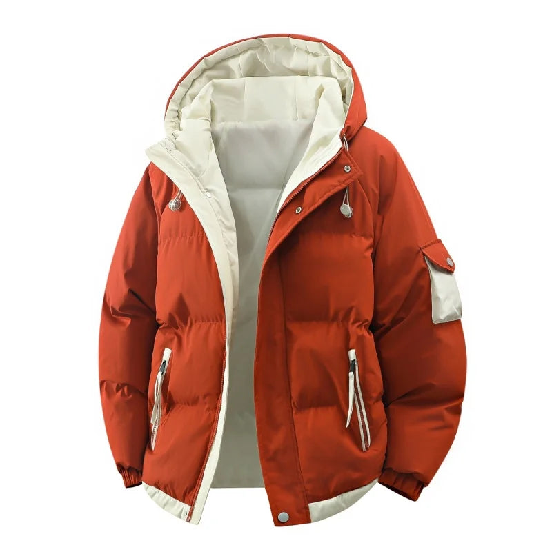male Outerwear hooded jacket Men's winter loose jacket Cotton coat man fashion  parkas Men windproof thick warm Down Jacket - Matrix Studios