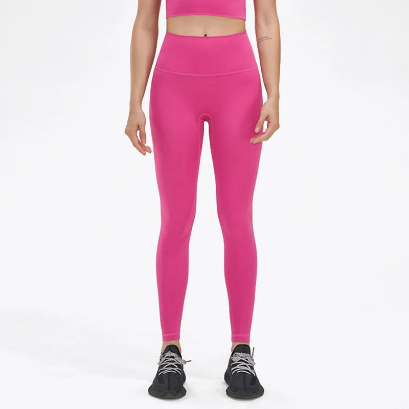 SOISOU Nylon Yoga Pants Gym Leggings Women Girl Fitness Soft Tights High Waist Elastic Breathable No T Line Sports Pants - Matrix-studios.com