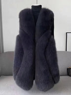 2025 Women Autumn Winter New Imitation Fox Fur Vest Jacket Female Mid-Length Vest Women Grace Fashion Young Coat - Matrix Studios