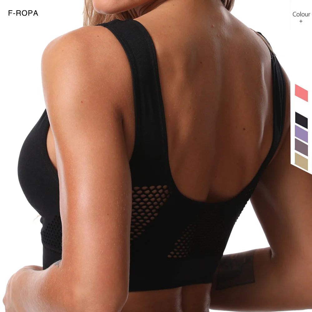 Seamless Mesh Women Sports Bras Fitness Gym Running Underwear Shockproof Bra Wireless 6XL Plus Size Crop Top Breathable Yoga Bra - Matrix Studios