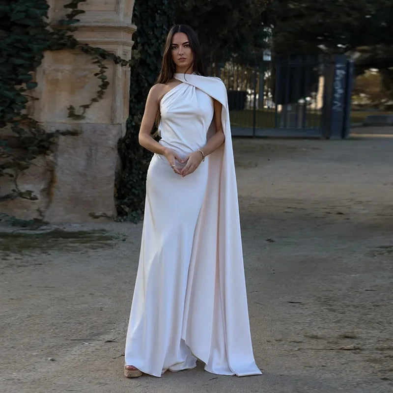 Elegant Ribbon Halter Dress Women Solid Off Shoulder Sleeveless Backless Slim Maxi Dresses 2025 Summer Autumn Party Robes Lady - Matrix-studios.com