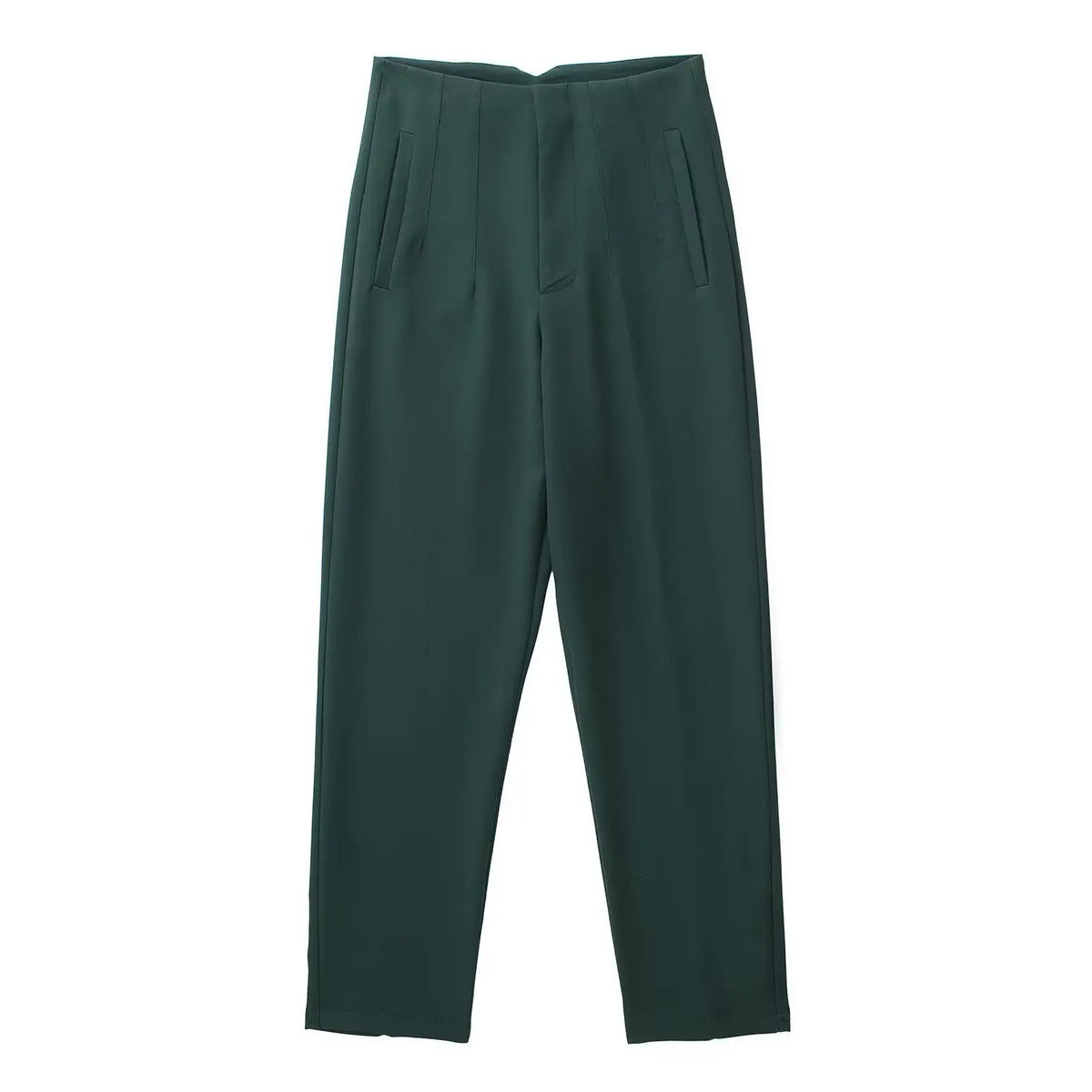 Willshela Women Fashion Straight Pants High Waist Front Zipper Trousers Vintage Full Length Female Chic Lady - Matrix-studios.com
