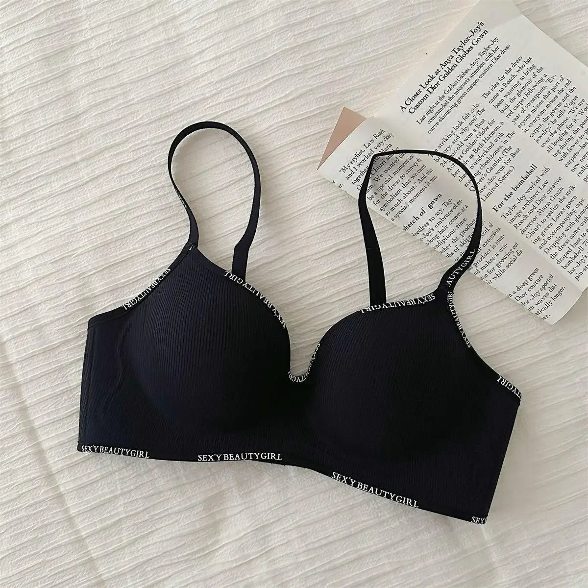 Wireless Push Up Bra for Small Chest - Seamless Anti-Sagging Invisible Bralette, Enhance Lift Comfort No Trace (Letter Design) - Matrix Studios