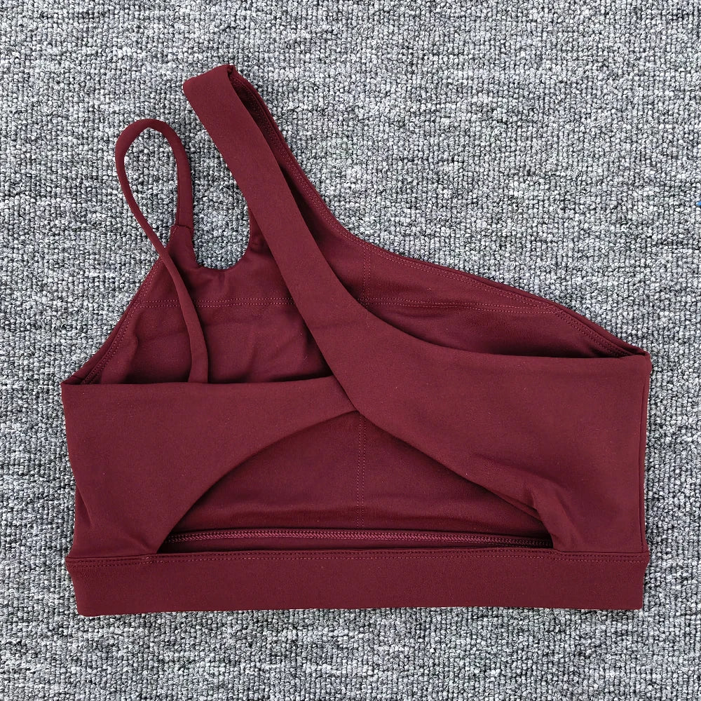 Women Shockproof Sport Bra Women's Beautiful Back Gym Sports Underwear Women Oblique Shoulder Straps Running Fitness Yoga Bra ﻿ - Matrix Studios
