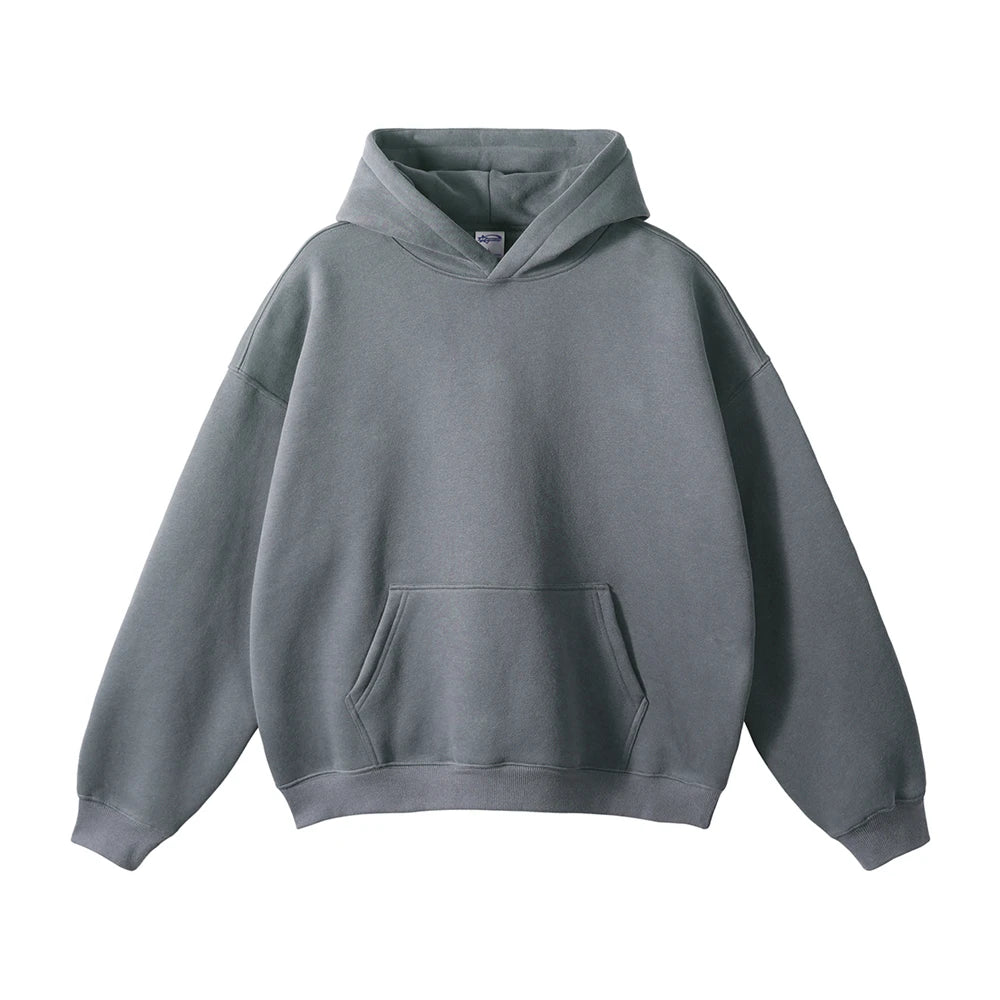 ZODF New Thick 350gsm Fleece Hooded Hoodies For Men Unisex Winter Oversized Loose Basic Solid Sweatshirts Pullovers Coats HY0631 - Matrix Studios