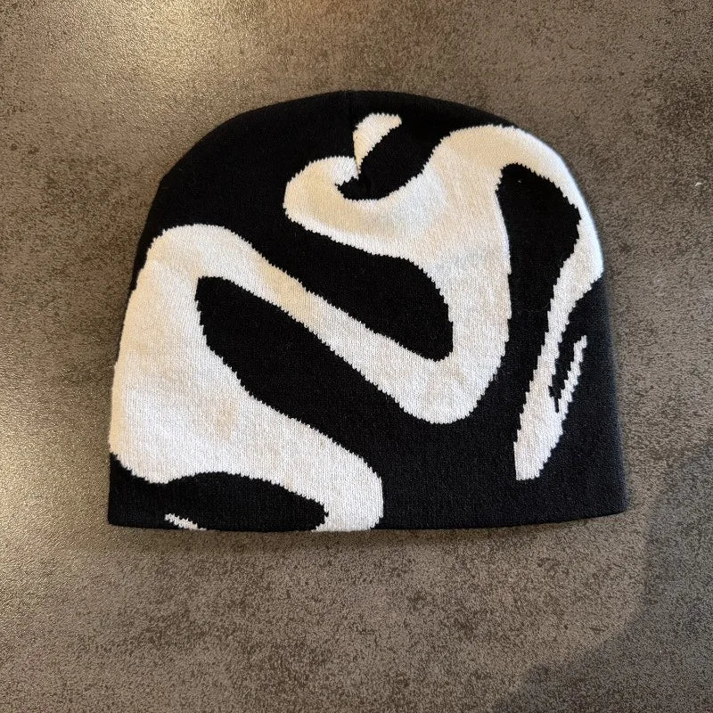Trendy Knit Beanies Winter Jacquard Windproof Warm Hat Outdoor Colorful Casual Fashion Pullover Cap