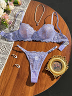 Sexy Lace Floral Underwear Set Women's Ultra-Thin Bra Set 2-Piece Bra And Panties Combo for Ladies - Matrix-studios.com