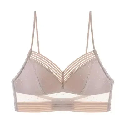 U-Shaped Backless Beautiful and sexy Bra Plus Size Lace Bra, Women's Invisible No Steel Ring Fashion Triangle Cup Bra - Matrix Studios