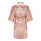 Rose Gold Satin Team Bride Bridesmaid Robe Wedding Bathrobe Gown Women Dressing Sleepwear Mother Maid of Honor Kimono - Matrix-studios.com