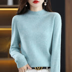 100% merino wool cashmere sweater women's sweater semi-high-necked long-sleeved pullover new warm pullover in autumn and winter. - Matrix Studios
